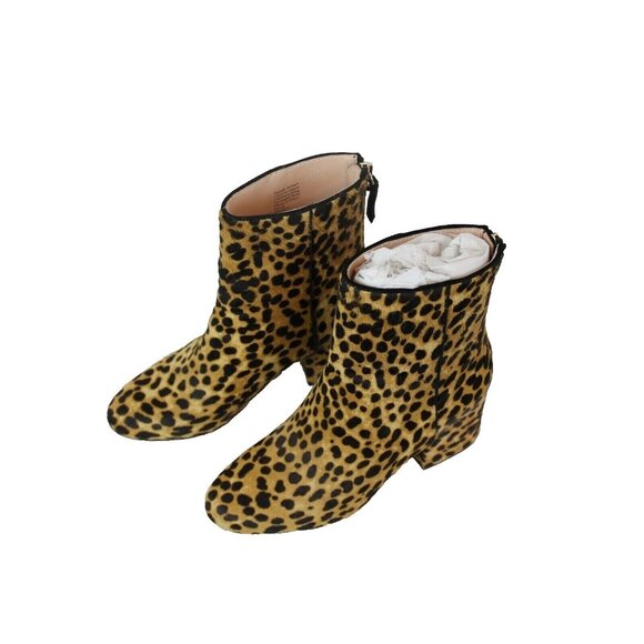 J.Crew $248 Sadie Ankle Boots Leopard Calf Hair Size 6.5 K0043 - Picture 2 of 5